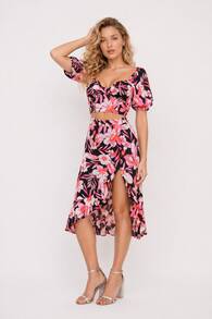Women Midi Dresses - 玫瑰紅 - 查看 4