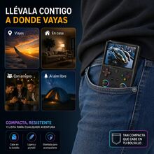 M9 PRO Retro Handheld Game Console | 45,000+ Games | Customized Upgrade Version | Free Tempered Glass Screen Protector | Dual Joystick Portable Console - Blue - View 4