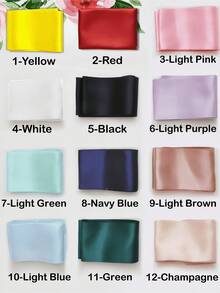 1/5/20pcs Customized Satin Strap, Printable With Personalized Text/Logo/Pattern, 160cm Length, 12 Color Options, Comes With Safety Pin, Suitable For Mother's Day, Singles Party, Wedding, Birthday, Graduation Party, Made Of High-Quality Smooth Fabric, Adorable & Unique Party Accessory - Multicolor - View 3