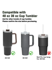 2/4/6pcs Set Of Extra Long Glass Straws, 12.2in Length (Includes Cleaning Brush), Suitable For Large Cups, Minimalist Straight Design, Fits Daily Water, Coffee, Milk Tea, & Durable, Easy To Clean - View 4