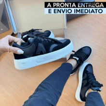 Stylish Platform Casual Sneakers For Modern And Elegant Looks. - Đen Đen N - Xem 1