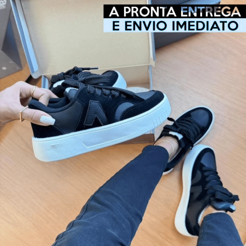 Stylish Platform Casual Sneakers For Modern And Elegant Looks. - Đen Đen N - Xem 1