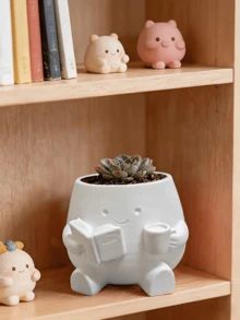 1pc Mini Succulent Plant Pot, Suitable For Office Desk, Outdoor Decor, Ideal Container For Planting Herbs Or Succulents, Plastic Material, Great Gardening Gift And Home Decor - Multicolor - View 6