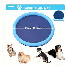 Extra-Thick Splash-Proof Mat For Large Dogs | 0.6mm Non-Slip, Durable Dog Water Fountain And Cooling Mat, Heavy-Duty Summer Outdoor Water Fountain, Suitable For Giant Breeds. - Màu xanh nhạt - Xem 6