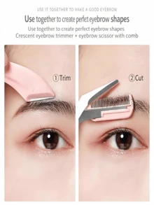 2-In-1 Upgraded Eyebrow Razor With Comb, Curved Angle Face Shaver, Upgraded Precise Eyebrow Trimmer, Anti-Scratch Blades, Portable Grooming Tool, Unisex Daily Beauty Accessory, Travel Essential, Affordable Daily Makeup Item - Multicolor - View 6