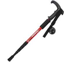 Bastone da trekking regolabile in 4 sezioni, in lega di alluminio con impugnatura a T, bastone da passeggio unisex adatto per alpinismo, escursionismo, campeggio - Multicolore - Visualizzare 7