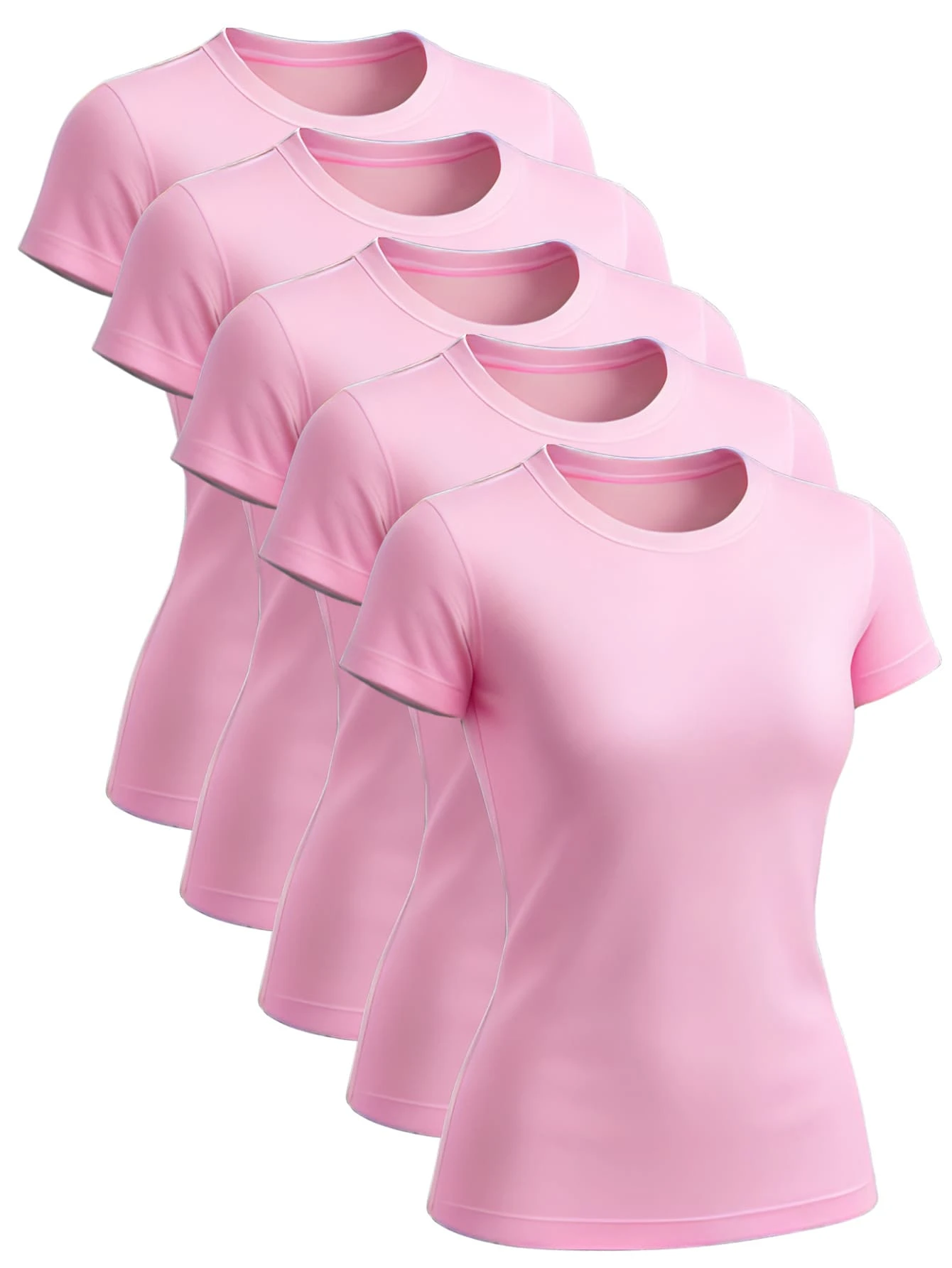 Women Sports Tees & Tanks - 玫紅色 - 查看 1