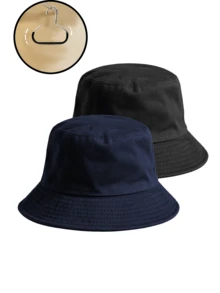 2 chiếc mũ xô kiểu retro màu trơn, unisex, có thể điều chỉnh, phù hợp cho mặc hàng ngày, cô dâu, lễ hội Mardi Gras, đám cưới, phong cách Y2K, đi biển, quà tặng, tiệc độc thân, du lịch, giáo viên, học sinh, đồ dùng cần thiết cho kỳ nghỉ, mũ cho nữ, trận đấu bóng, World Cup. - Mũ của ngư dân - Xem 10