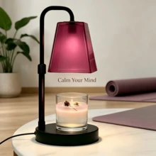1PCS Durable Overheat Protection Candle Warmer Lamp With Frosted Shade, Height Adjustable Electric Wax Melter With Timer & Dimmable Lighting, GU10 Bulb Included, Long-Lasting Candle Melting Lamp For Home Daily Use, Perfect Gift For Family Friends Birthday Housewarming - US A Type Plug(110-127V) - View 5