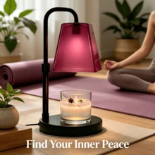 1PCS Durable Overheat Protection Candle Warmer Lamp With Frosted Shade, Height Adjustable Electric Wax Melter With Timer & Dimmable Lighting, GU10 Bulb Included, Long-Lasting Candle Melting Lamp For Home Daily Use, Perfect Gift For Family Friends Birthday Housewarming - US A Type Plug(110-127V) - View 6