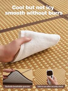 Foldable Japanese-Style Rattan Woven Cooling Mat, Breathable Non-Slip Tatami Floor Carpet For Bedroom/Living Room, Summer Use, Easy Storage - Folding Carpet - View 10