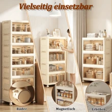 Dorm & Bedroom Essential Foldable Storage Bins with Lids, Stackable Plastic Containers with Doors, Portable Closet Storage Organizer for Household Use(50 Model) - 50 cm breit, 5 Lagen - Übersicht 6