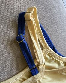 Double Strappy Cropped Top With Brazil Embroidery, 2 In 1, Women's, Beach, Holiday, Sports And Fitness, Vacation, World Cup - 藍色 - 查看 5