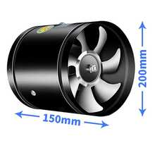 Extractor Silencios Humo Aire Maquina Laser Tubo Axial - Negro - Ver 2