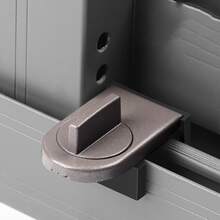 1 pieza Cerradura de multifunción, adecuada para niños y mascotas, cerradura antirrobo para puerta, cerrojo para ventana corrediza, broche de fijación de malla mosquitera de aleación de aluminio, cerrojo de para puerta corredera de la sala de estar, limitador de puerta corredera de protección - Tipo A - Ver 15