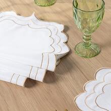 American-Style Placemat Set With Embroidered Charger Plates And Simple Napkins. Table Setting Kit With Simple Napkins. - Marfil de Verona - Ver 7