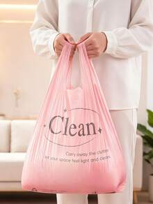 50 piezas de bolsas de basura de dormitorio de gran capacidad, estilo mochila, de color rosa, de material extremadamente grueso y de gran tamaño, diseñadas especialmente para dormitorios - bolsos - Ver 5