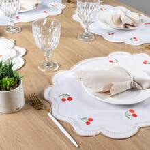 American-Style Placemat Set With Embroidered Charger Plates And Simple Napkins. Table Setting Kit With Simple Napkins. - Cereza - Ver 6