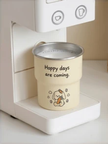 1 Peça Caneca de Café de Aço Inoxidável Estilo Cartoon, Caneca de Aço Inoxidável Estilo Ins Resistente ao Calor, Elegante Xícara de Chá da Tarde e Sobremesa, Caneca de Leite para Café da Manhã em Casa, Caneca de Água para Dormitório, Presente para Namorada, Melhor Amiga, Casais, Aniversário, Inauguração da Casa - Bege - Visão 12