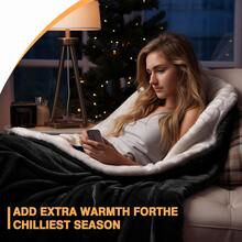 Electric Heated Throw Blanket, 72" X 84" Soft Fleece Electric Blanket, 6 Heat Levels & 1-10 Hours Timer Auto Off, Over-Heat Protection,Fast Heating Blanket For Home Office Use, ETL Certified, Machine Washable - Grå - Visa 5