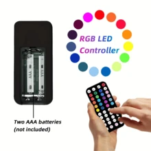 1 dải đèn LED RGB 20ft (khoảng 6 mét) kèm điều khiển từ xa, thích hợp cho phòng ngủ, trang trí nhà cửa, phòng khách, nhà bếp, trang trí tiệc tùng, tận hưởng ánh sáng tuyến tính, tạo nên những sắc màu lãng mạn. - Dải đèn - Xem 4