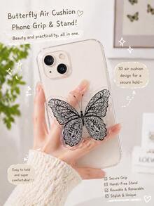 2D Butterfly Shaped Phone Stand - Self-Adhesive Phone Holder, Portable Desktop Stand, Universal Non-Slip Design, Creative Gift For Girls - Multicolor - View 1