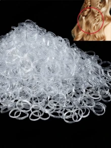 200/100 chiếc băng đô mini bằng cao su, đường kính 1.5cm, trong suốt, co giãn, thích hợp cho tóc tết, tóc đuôi ngựa, tóc có râu và tóc dreadlock nhỏ, kiểu tóc cưới, v.v. - trắng - Xem 6