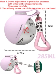 Bình nước cho thú cưng dung tích lớn 285ml kèm cốc du lịch chống rò rỉ và bát gấp gọn, nắp chống tràn, thiết kế di động, phù hợp cho mèo và chó, vật dụng thiết yếu cho các chuyến phiêu lưu ngoài trời, có sẵn màu hồng/xanh dương, nhiều họa tiết hoặc màu trơn. - Nhiều màu - Xem 11