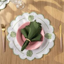 American-Style Placemat Set With Embroidered Charger Plates And Simple Napkins. Table Setting Kit With Simple Napkins. - costilla de Adán - Ver 10