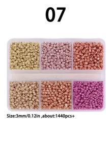 1440顆 3mm 多款玻璃種子珠，波希米亞圓形迷你玻璃珠與隔珠散珠，DIY 手工藝用品，適用於手工手鍊、項鍊、耳環、手機吊飾和友誼手鍊，珠寶愛好者的理想手工禮物材料 - A - 查看 11