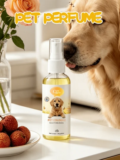 1.7 Oz Pet Perfume, Dog Perfume, Lychee Rose Scent - Long-Lasting Fragrance For Dogs & Cats, Refined Rose Scent, Gentle Formula Suitable For All Breeds, Keeps Your Pets Fresh And Clean