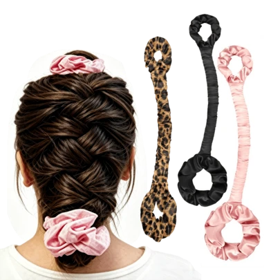 1 pieza Rizador de cabello sin calor para mujer, herramienta de peinado con ondas durante la noche de material de goma, dispositivo de rizado sin daños