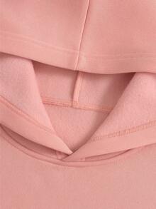 Women's Religious Sweatshirt With Yeshua Design, Hooded, Kangaroo Pocket, Casual, Warm Flannel Lined, Ideal For Winter, Long Sleeves - Màu Hồng baby - Xem 3