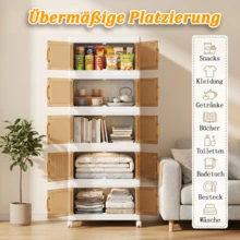 Dorm & Bedroom Essential Foldable Storage Bins with Lids, Stackable Plastic Containers with Doors, Portable Closet Storage Organizer for Household Use(50 Model) - 50 cm breit, 5 Lagen - Übersicht 10