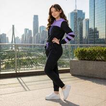 Girls' Tracksuit Set, Sizes 4 To 14 Years. - Lilac Purple - View 5