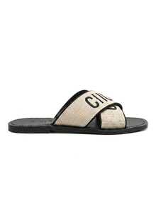 Women's Flat Sandal, Retro Style, Summer Fashion, Casual, Blogger Style - 米白色/黑色 - 查看 4