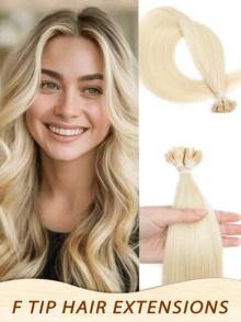 50pcs Human Hair Extensions 12-22 Inch Straight Hair Keratin F-Type Seamless Invisible High Quality Natural Real Hair For Wedding Daily Party Use - Multicolor - View 35