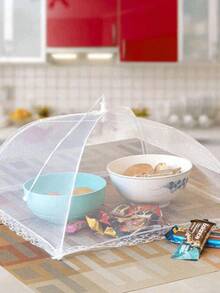 1 Piece Of Large Foldable Food Cover, Food Protection Net, Fly Proof Kitchen And Outdoor Camping Net Tent, Portable Food Protection Net, Outdoor Net Food Cover, Picnic Accessories, Reusable And Foldable Food Protection Cover - Multicolor - View 3