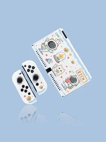 Switch配件，可爱宇航员猫图案，兼容新款Switch 2 (2025)，NS2/Switch OLED/Switch Lite保护套，收纳袋，卡槽底座，游戏卡盒，送给Switch玩家的最佳礼物，情人节浪漫礼物 - 彩色 - 查看 11