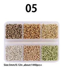 1440顆 3mm 多款玻璃種子珠，波希米亞圓形迷你玻璃珠與隔珠散珠，DIY 手工藝用品，適用於手工手鍊、項鍊、耳環、手機吊飾和友誼手鍊，珠寶愛好者的理想手工禮物材料 - A - 查看 17