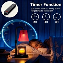 1PCS Durable Overheat Protection Candle Warmer Lamp With Frosted Shade, Height Adjustable Electric Wax Melter With Timer & Dimmable Lighting, GU10 Bulb Included, Long-Lasting Candle Melting Lamp For Home Daily Use, Perfect Gift For Family Friends Birthday Housewarming - US A Type Plug(110-127V) - View 7