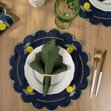 American-Style Placemat Set With Embroidered Charger Plates And Simple Napkins. Table Setting Kit With Simple Napkins. - Limón azul - Ver 6