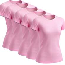 Women Sports Tees & Tanks - 玫紅色 - 查看 8
