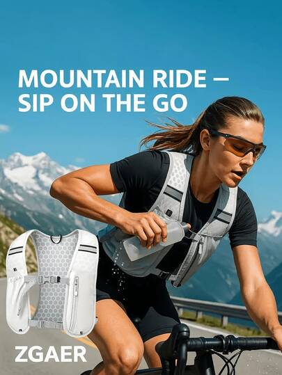 Leichte, atmungsaktive Laufweste mit hoher Kapazität und reflektierenden Streifen, geeignet für Marathon, Radfahren, Wandern, Motorradfahren und andere Ausdauersportarten. Perfektes Geschenk für Fitness-Enthusiasten, Läufer und Sportliebhaber.