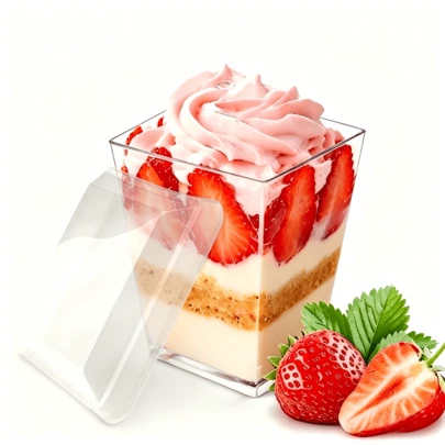 50/100pcs 5oz Square Dessert Cups With Lids - Stackable Party Cups Set, Suitable For Yogurt, Ice Cream, Mousse - Clear Reusable, Ideal For Wedding, Birthday, Christmas, Eid - Party Dessert Cups, Holiday Snacks, Modern Tableware, Event Planner, Wedding Catering, Stylish Dinnerware, Durable Kitchenware, Home Baking