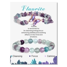 2件套卡片手链套装，蝴蝶水晶串珠手链，蝴蝶吊坠设计，女士能量疗愈许愿卡手链套装 - 彩色 - 查看 16
