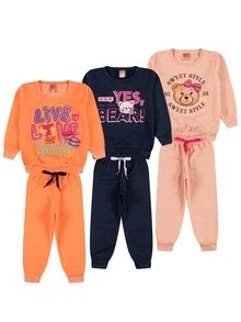 8-Piece Girls' Winter Sweatshirt Set (Sizes 1-16) - 4 Sweatshirts + 4 Pants - 1 conjunto (1 chaqueta + 1 pantalón) - Ver 9