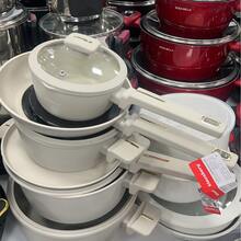 12件套不粘涂层炊具套装/适用于燃气灶的锅具套装/家用煎锅、汤锅、奶锅组合，适合家庭烹饪，多场景烹饪，全套厨房用具 - 查看 4