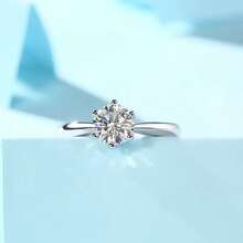 Anillo Compromiso Promesa De 925 Plata Amor Regalo Aniversario Pareja Mujer Ajustable Towoeno - Plateado - Ver 3