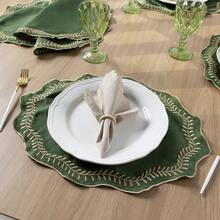 American-Style Placemat Set With Embroidered Charger Plates And Simple Napkins. Table Setting Kit With Simple Napkins. - Musgo Atenea - Ver 4